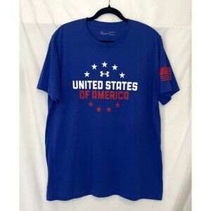 Under Armour United States Of America Edition USA Flag Blue T-Shirt Men's XL